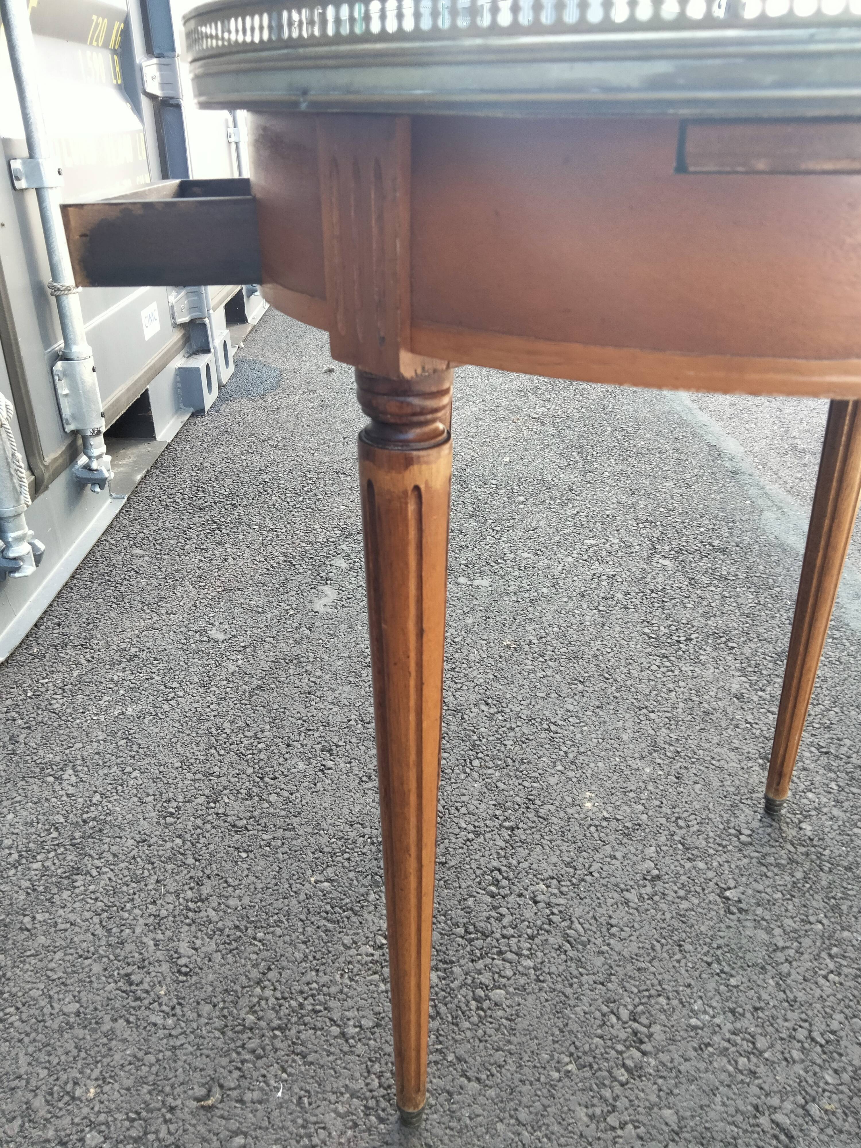 High table old hot water bottle Louis XVI style with marble top