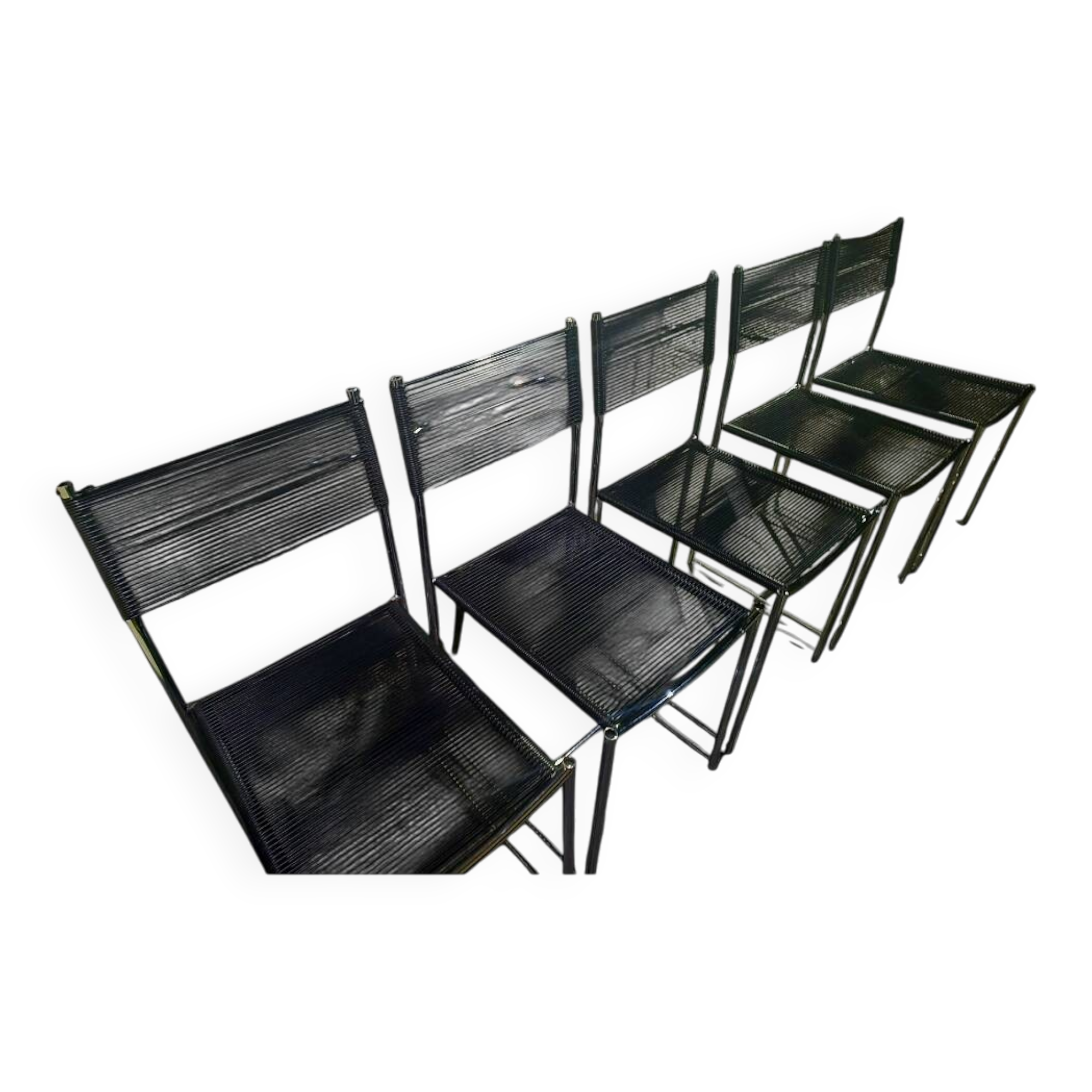 Set of 5 "Spaghetti" chairs by Giandomenico Belotti for Alias.