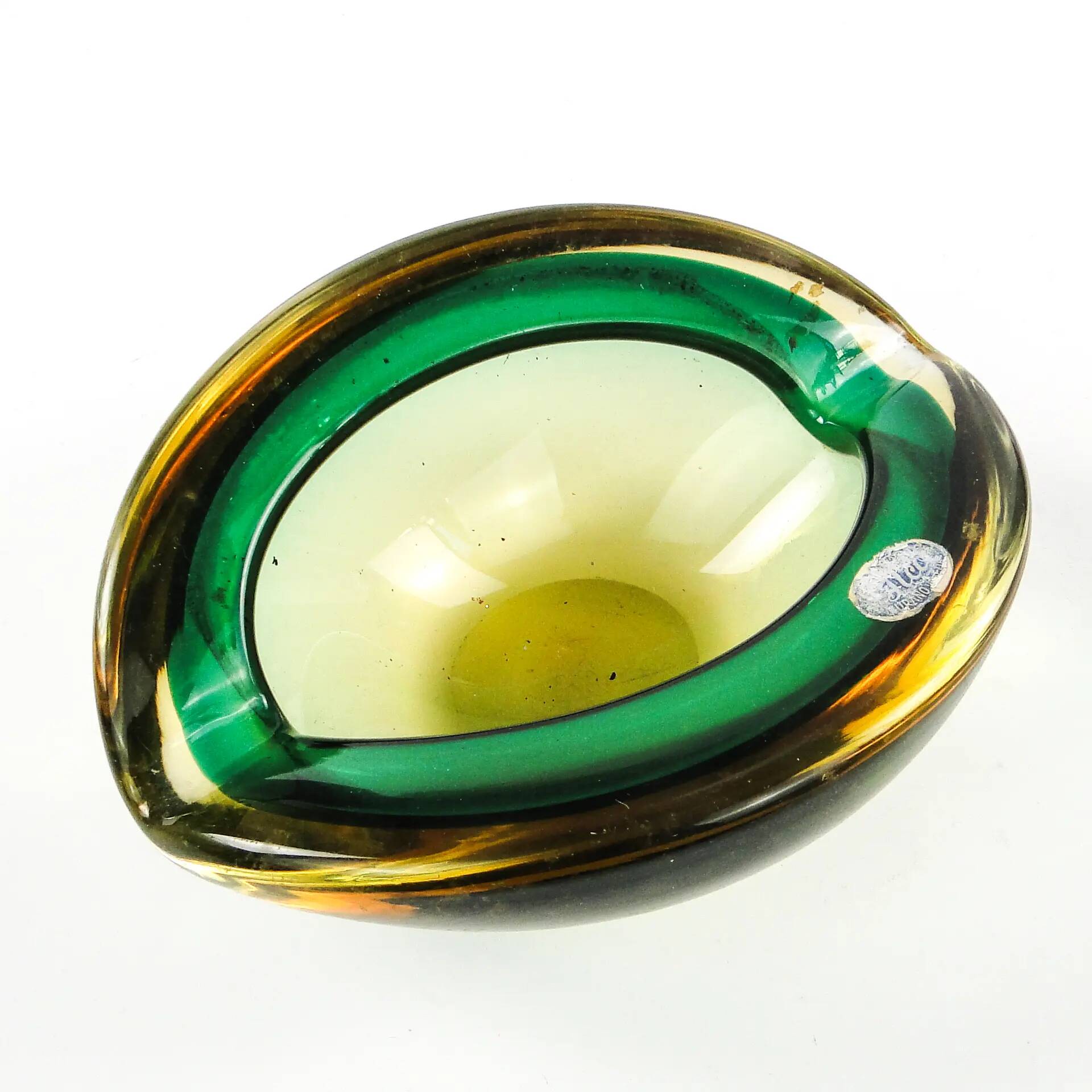 Sommerso Mid-century Modern organiser, glass, Murano, Italy, 1950s