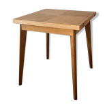 Table depliante carrée, pieds compas