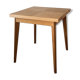 Table depliante carrée, pieds compas