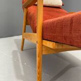 Scandinavian Beech Reclining Armchair, Sweden, 1950s