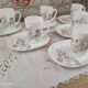 Set of 6 ARC FRANCE espresso coffee cups and undercups with location for sweets