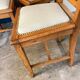 6 chaises en chêne et cuir blanc cassé