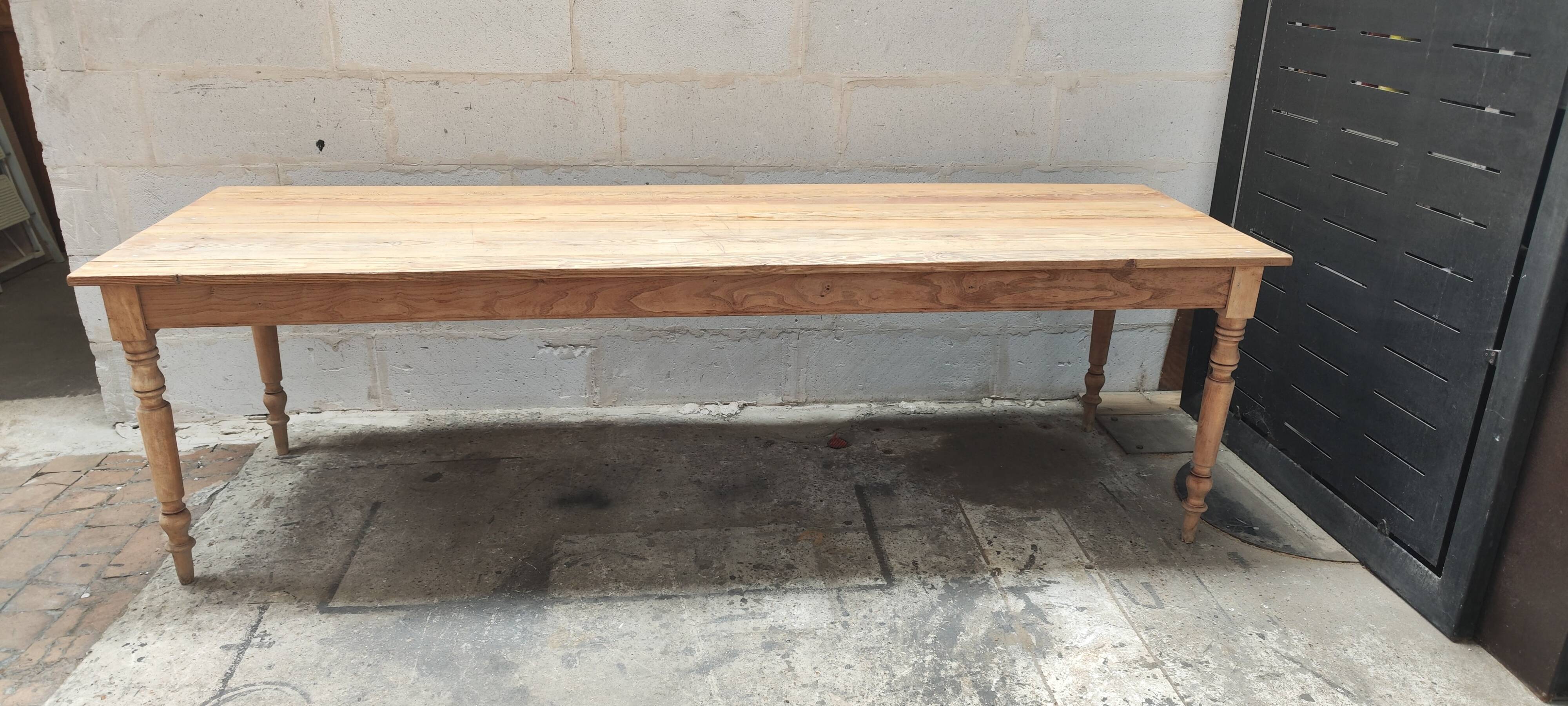 Old large raw wood farm table