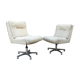 Tweed swivel armchairs 1970