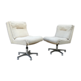Tweed swivel armchairs 1970