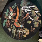 Plate from the Longwy Art workshop, numbered and signed L.Valenti.