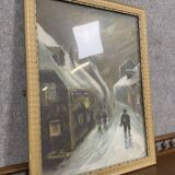 G.Boizot: Tableau école française "La nuit hivernale" daté 1928