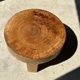 Quadripod coffee table in solid wood monoxyl natural color (dark)