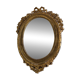 Antique oval mirror with gold leaf – Pediment with bow & floral motifs style