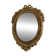 Antique oval mirror with gold leaf – Pediment with bow & floral motifs style