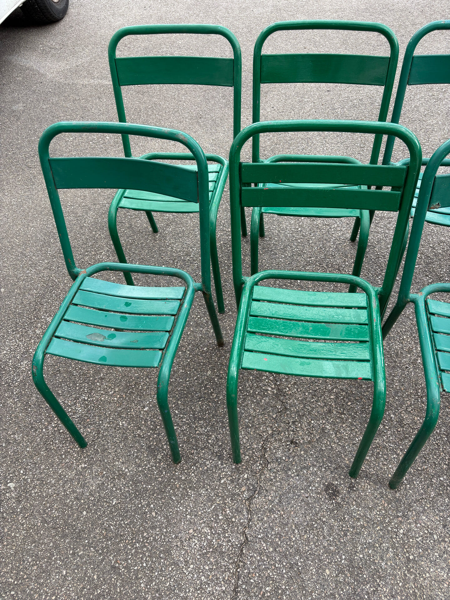 Set de 8 chaises bistrot de terrasse en métal