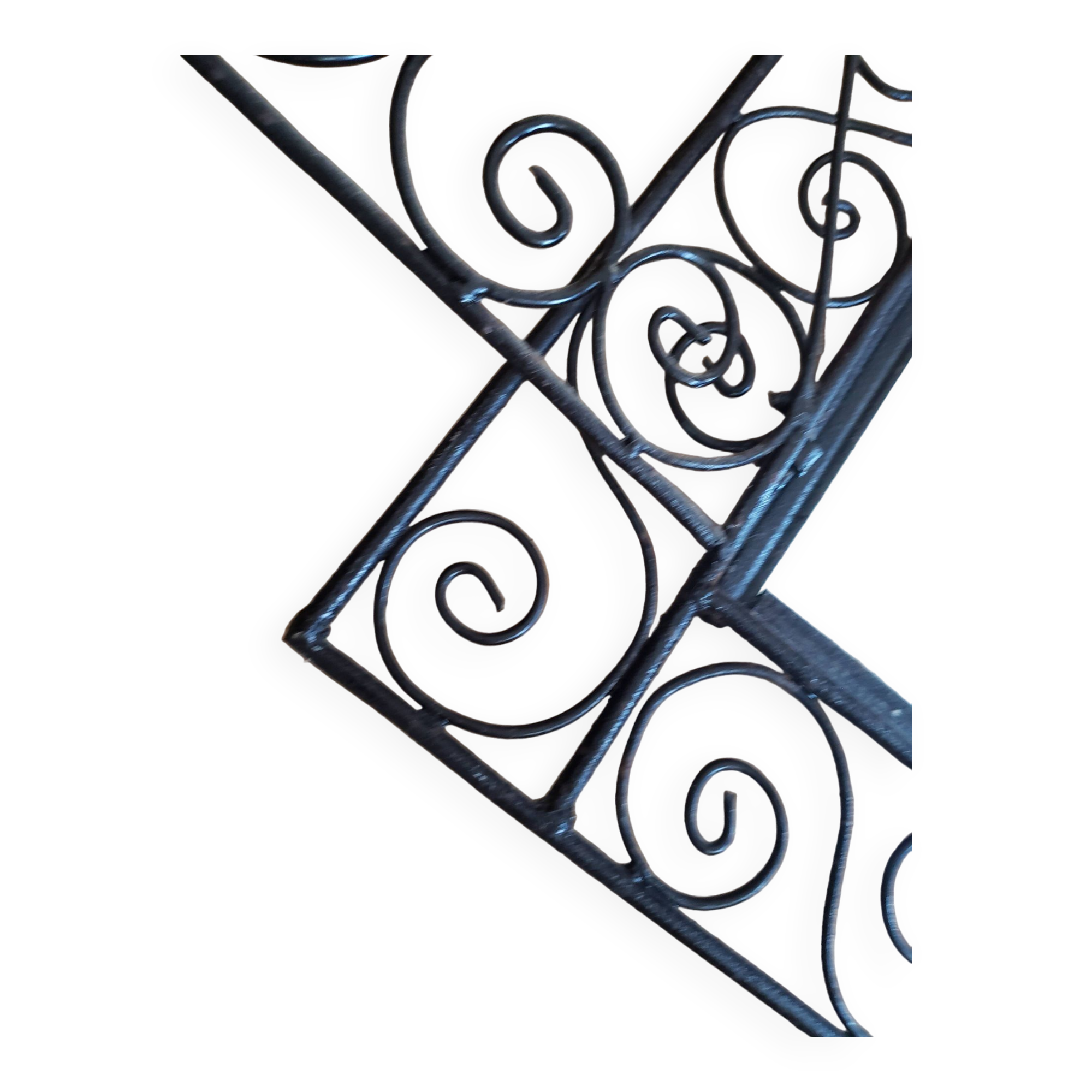 Oriental mirror with wrought iron door