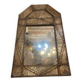 Miroir en métal argenté et laiton