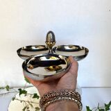 Silver metal serving dish