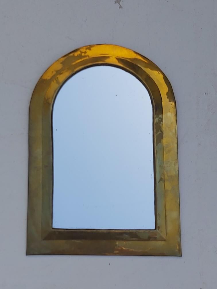 Set of 9 oriental brass mirrors