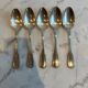 Set of five Bonlanger silver spoons