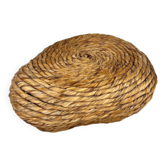 Organic Shaped Pouf made of Water Hyacinth, 1970s