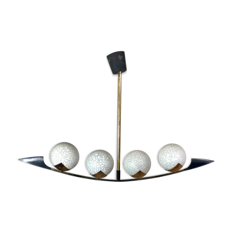 Vintage chandelier for the house arlus in glass and brass 1950