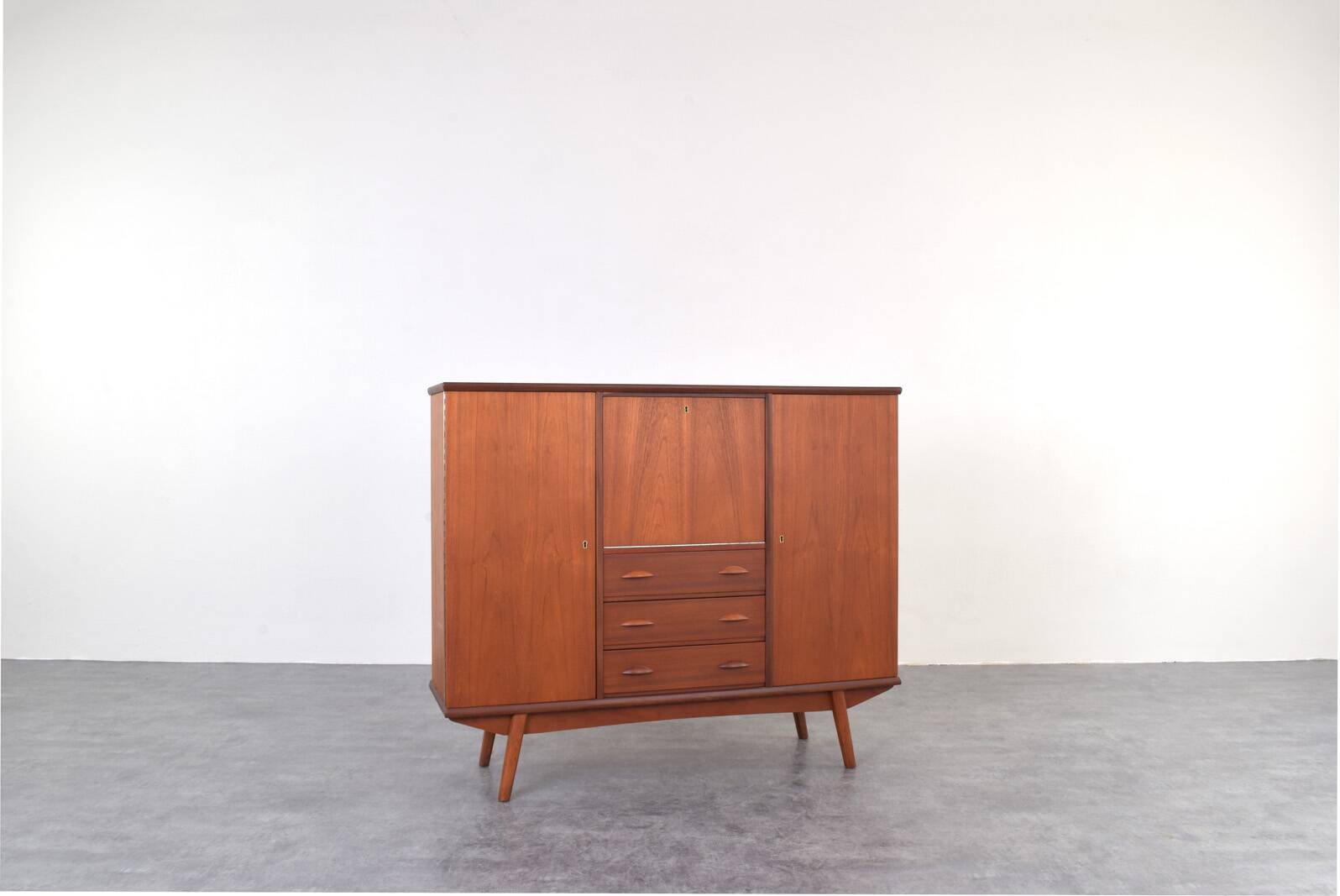 Mid-Century Danish Teak Highboard, 1960s.