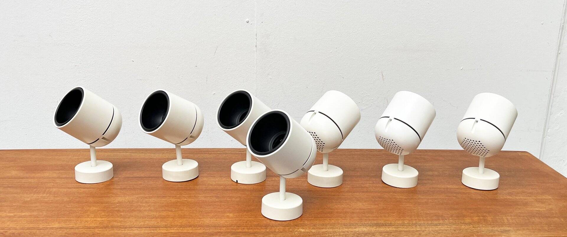 Mid-century German Space Age wall lamps or ceiling lights by Arnold Berges for Staff Leuchten, 1970s, set of 7.