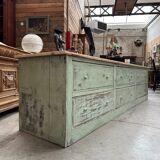 Patinated workshop furniture from the early 20th century.