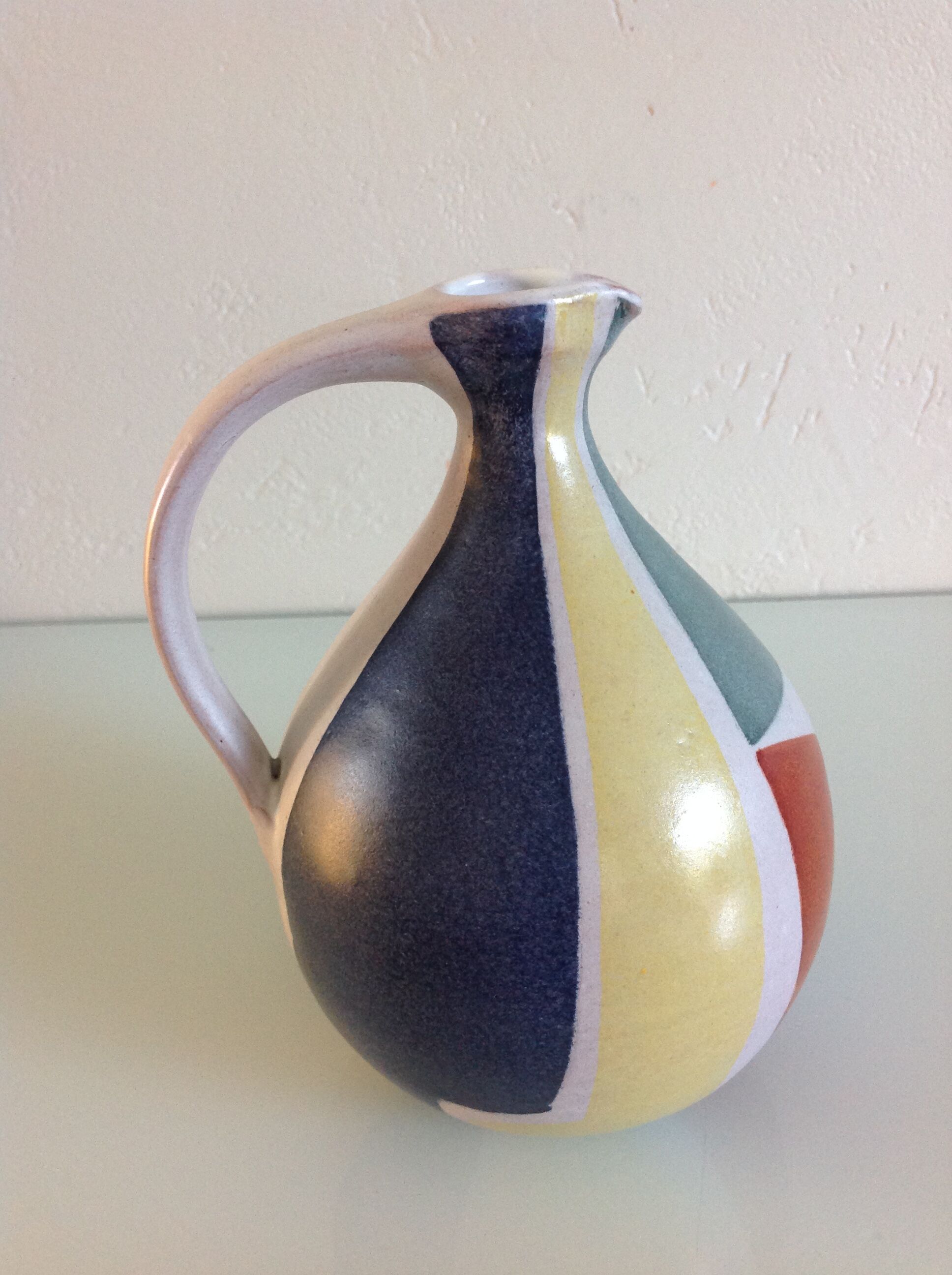 Vase ball vintage polychrome ceramic