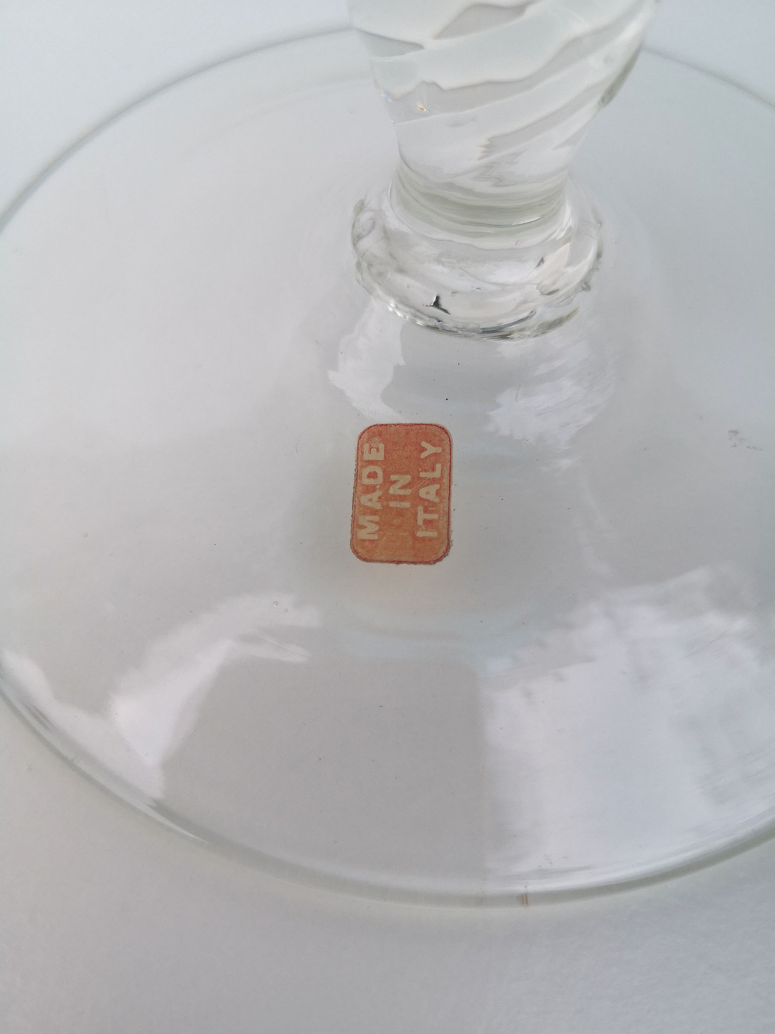 Coupe vintage sur pied en verre, italie