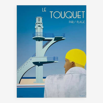 Original Le Touquet Paris Plage poster by Razzia - Small Format - Signed by the artist - On linen