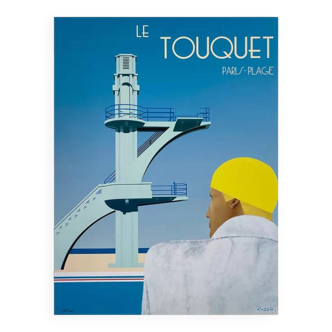 Affiche original le Touquet Paris Plage par Razzia - Petit Format - Signé par l'artiste - On linen