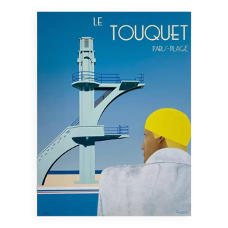 Original Le Touquet Paris Plage poster by Razzia - Small Format - Signed by the artist - On linen