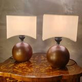 Scandinavian design bedside lamp round wooden ball 26x15 cm