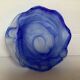 Cobalt blue glass ring with a scalloped edge