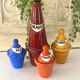 French 1950s ceramic vinaigrette set, Pol Chambost style