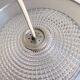 Vintage RAAK hanging lamp B-1044, aluminium and glass shade