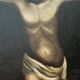 Beautiful religious work from the 17th century, oil on panel representing Christ on his cross with Mary Magdalene at his feet