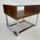 Table d'appoint vintage en palissandre verre chromé 1960 design