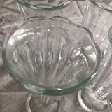 6 Vintage Italy Fidenza Glass Ice Cream Cups