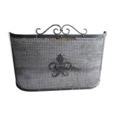 Old fire shield for fireplace fleur de lys