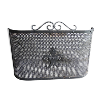 Ancien pare-feu pour cheminée fleur de lys