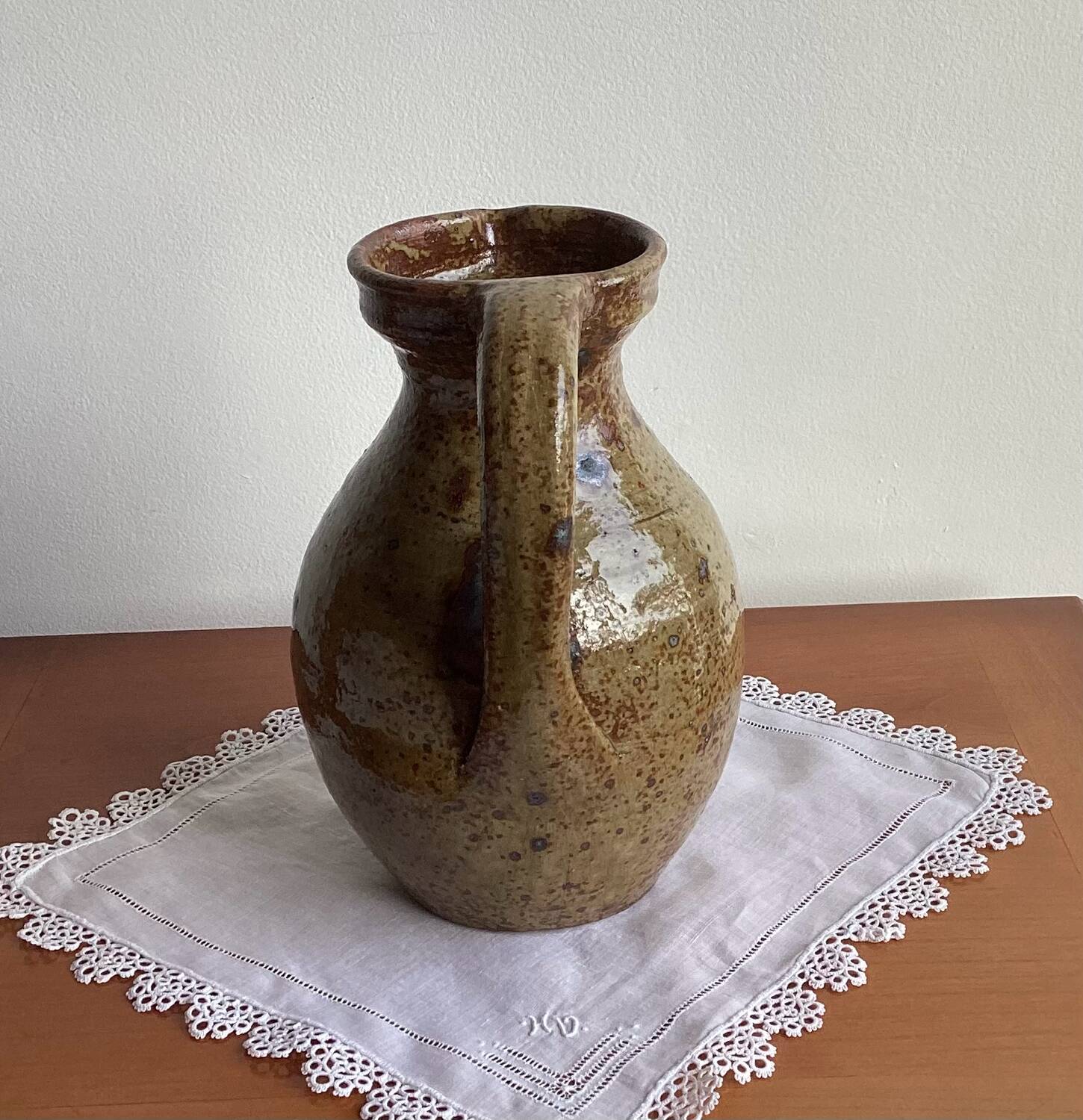 Pyrite stoneware pitcher - vintage