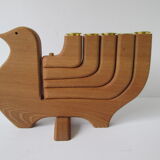 Wooden Swedish design 1970s candle holder (5 candles)  designed by Carl Nelson for Ta i Trä, Uppsala