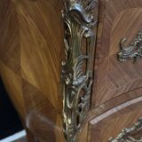 Curved marquetry commode – marble top