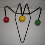 Coat hook; 3 balls - Dupré-Hauser from the 1950s