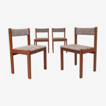 Stunning vtg mid century set of 4 Danish teak dining chairs Scandinavian retro