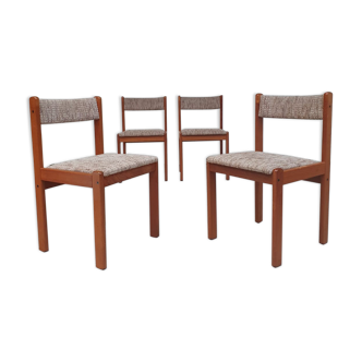Stunning vtg mid century set of 4 Danish teak dining chairs Scandinavian retro
