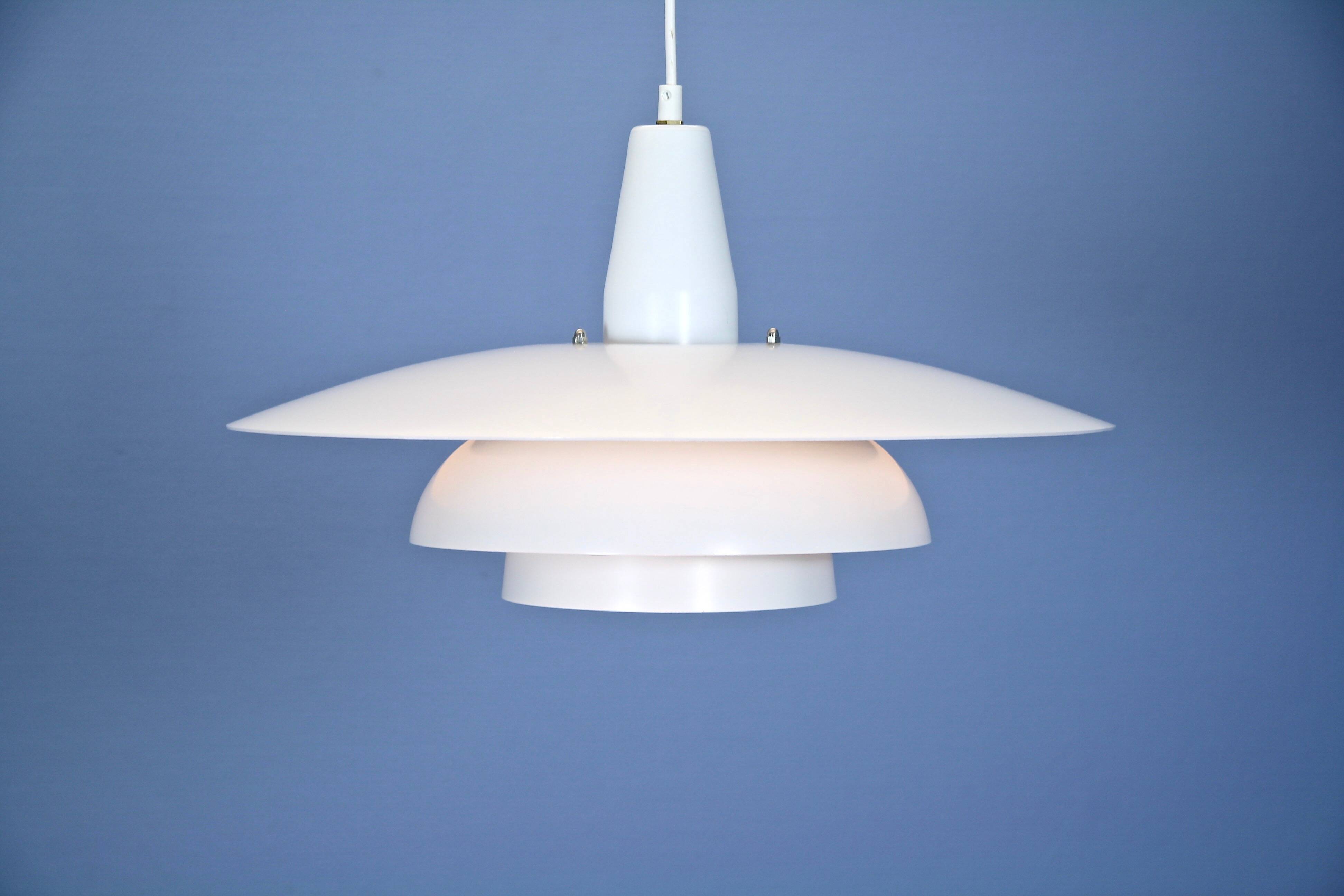 Danish hanging lamp in white, 1970s