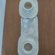 Pair of cream ceramic candlesticks with gold trim circa 1930-1950