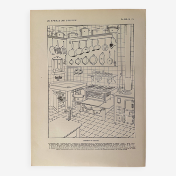 Lithographie sur la batterie de cuisine (casseroles) - 1920